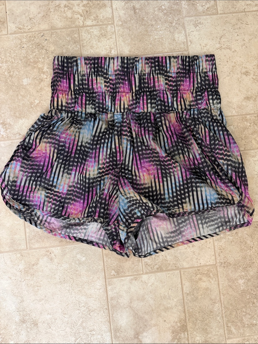 Women's High-Waist Multicolor Printed Shorts